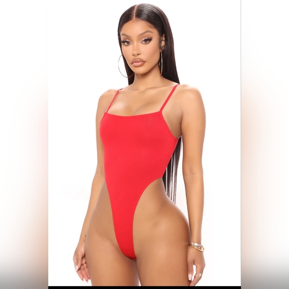 Fashion Nova Tops - Fashion Nova, red, tank top, bodysuit